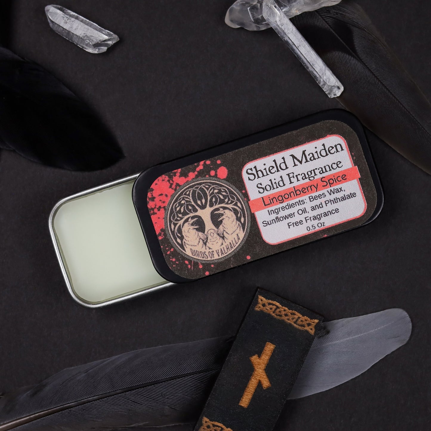 Solid Fragrance Cologne/Perfume Slider Tin, Birds of Valhalla, Body Product, Birds of Valhalla