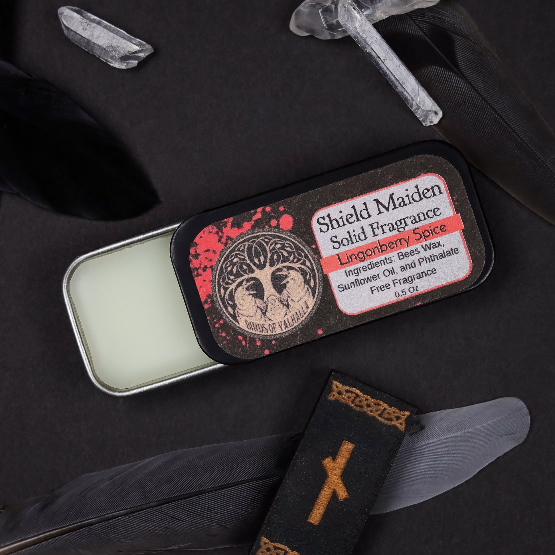 Solid Fragrance Cologne/Perfume Slider Tin, Birds of Valhalla, Body Product, Birds of Valhalla