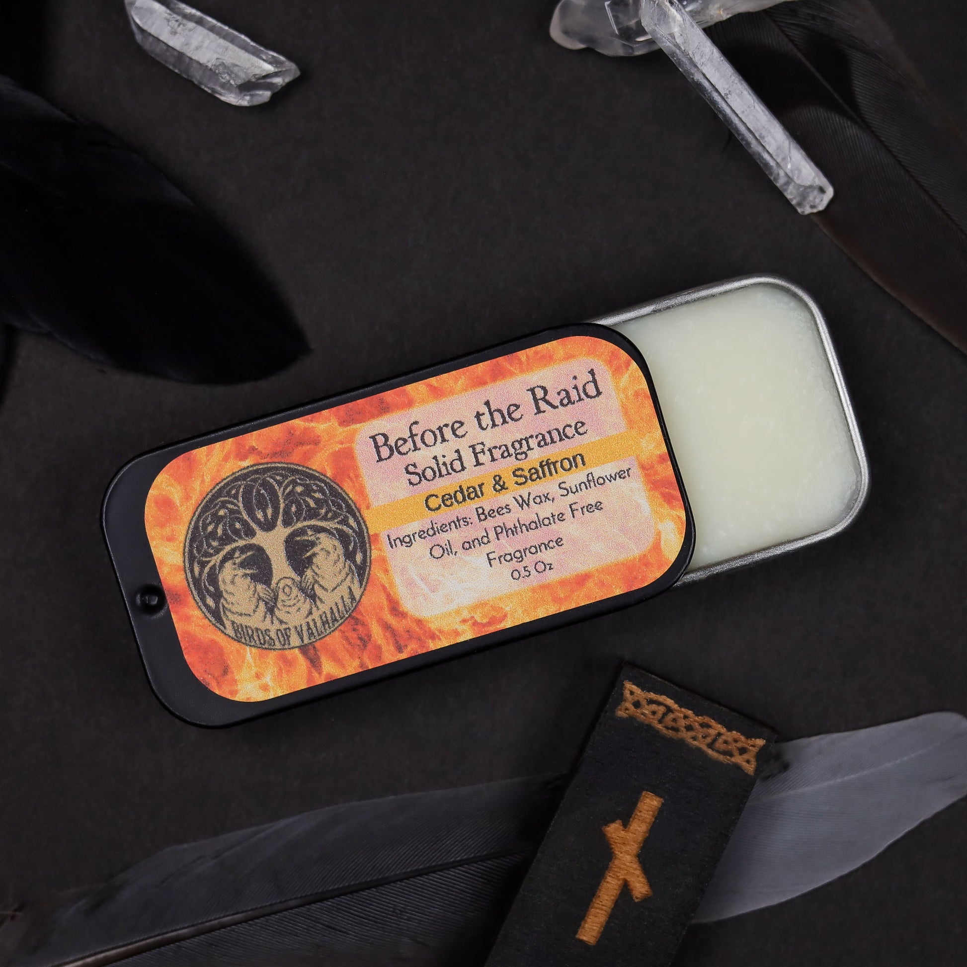 Solid Fragrance Cologne/Perfume Slider Tin, Birds of Valhalla, Body Product, Birds of Valhalla