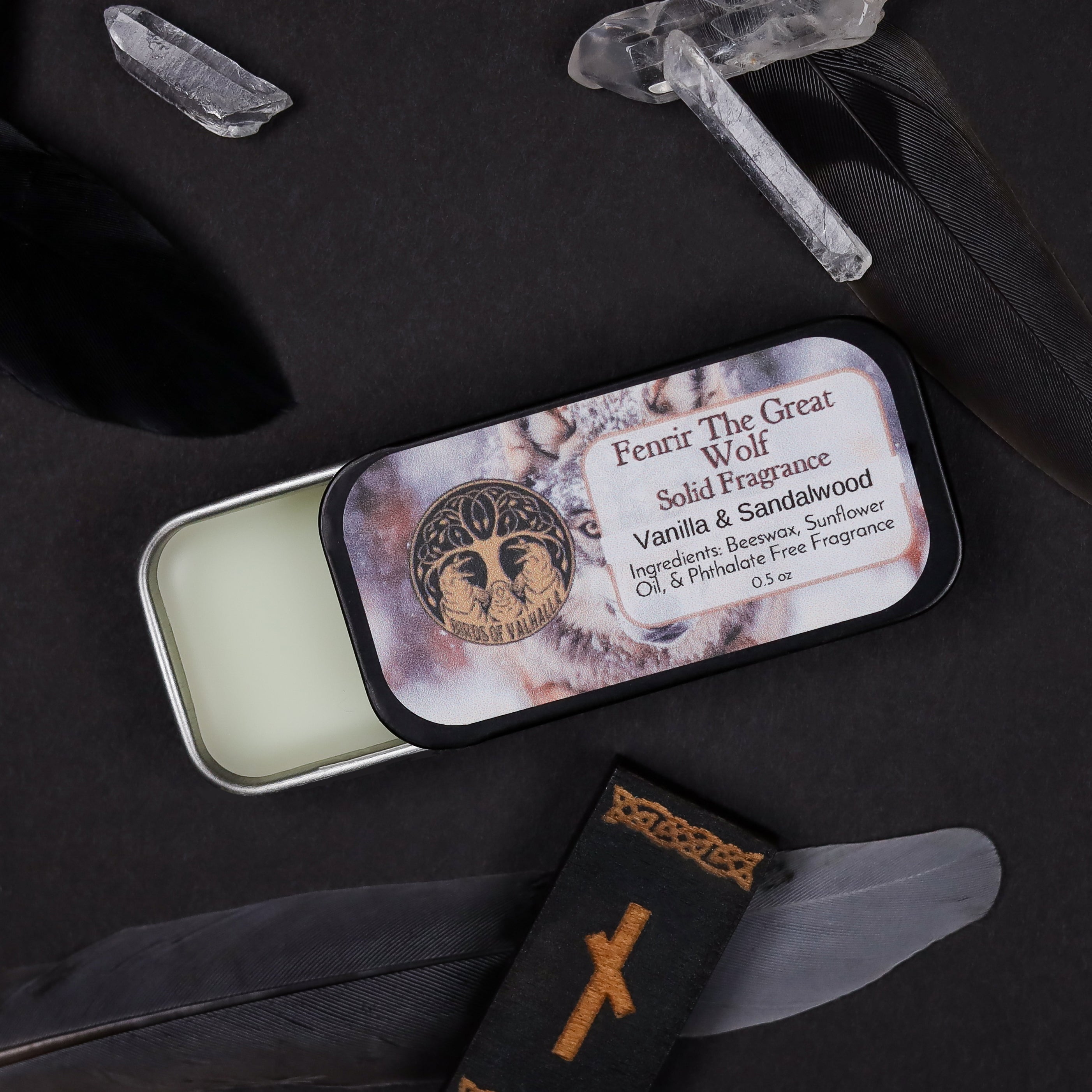 Signature Solid Fragrance Cologne/Perfume Slider Tin, Birds of Valhalla, Body Product, Birds of Valhalla