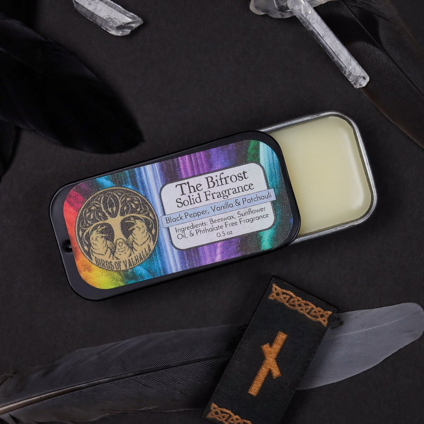 Solid Fragrance Cologne/Perfume Slider Tin, Birds of Valhalla, Body Product, Birds of Valhalla