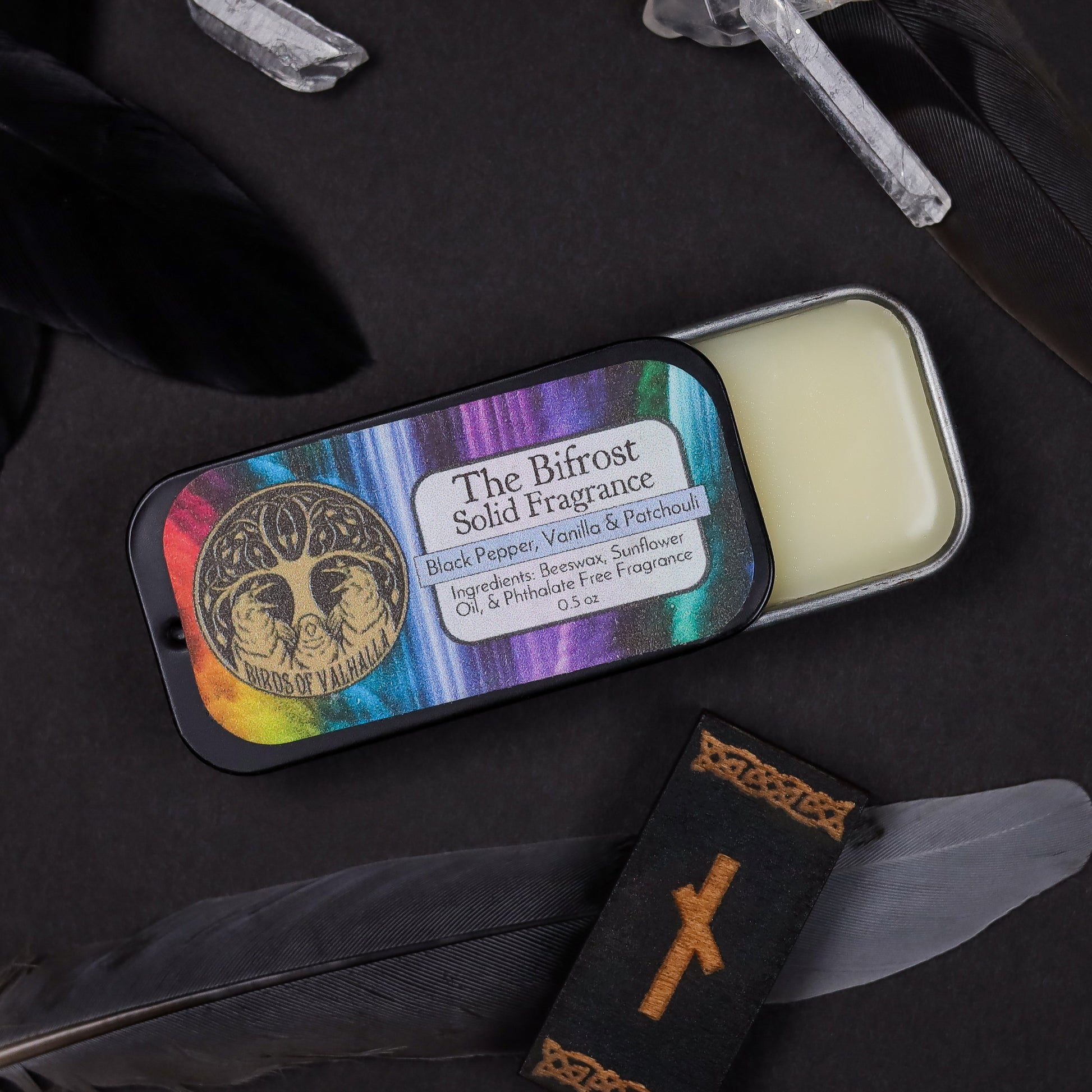 Solid Fragrance Cologne/Perfume Slider Tin, Birds of Valhalla, Body Product, Birds of Valhalla