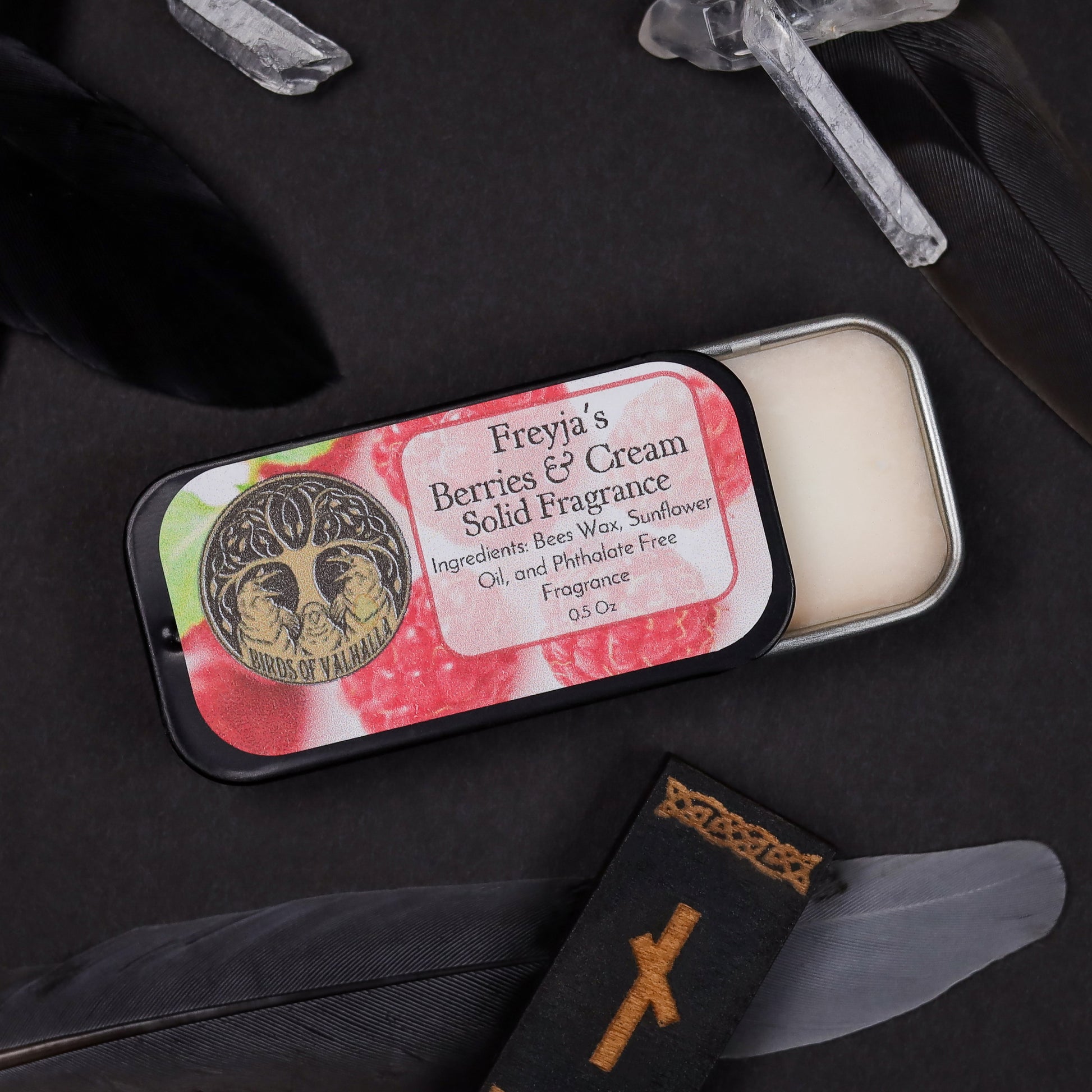 Solid Fragrance Cologne/Perfume Slider Tin, Birds of Valhalla, Body Product, Birds of Valhalla