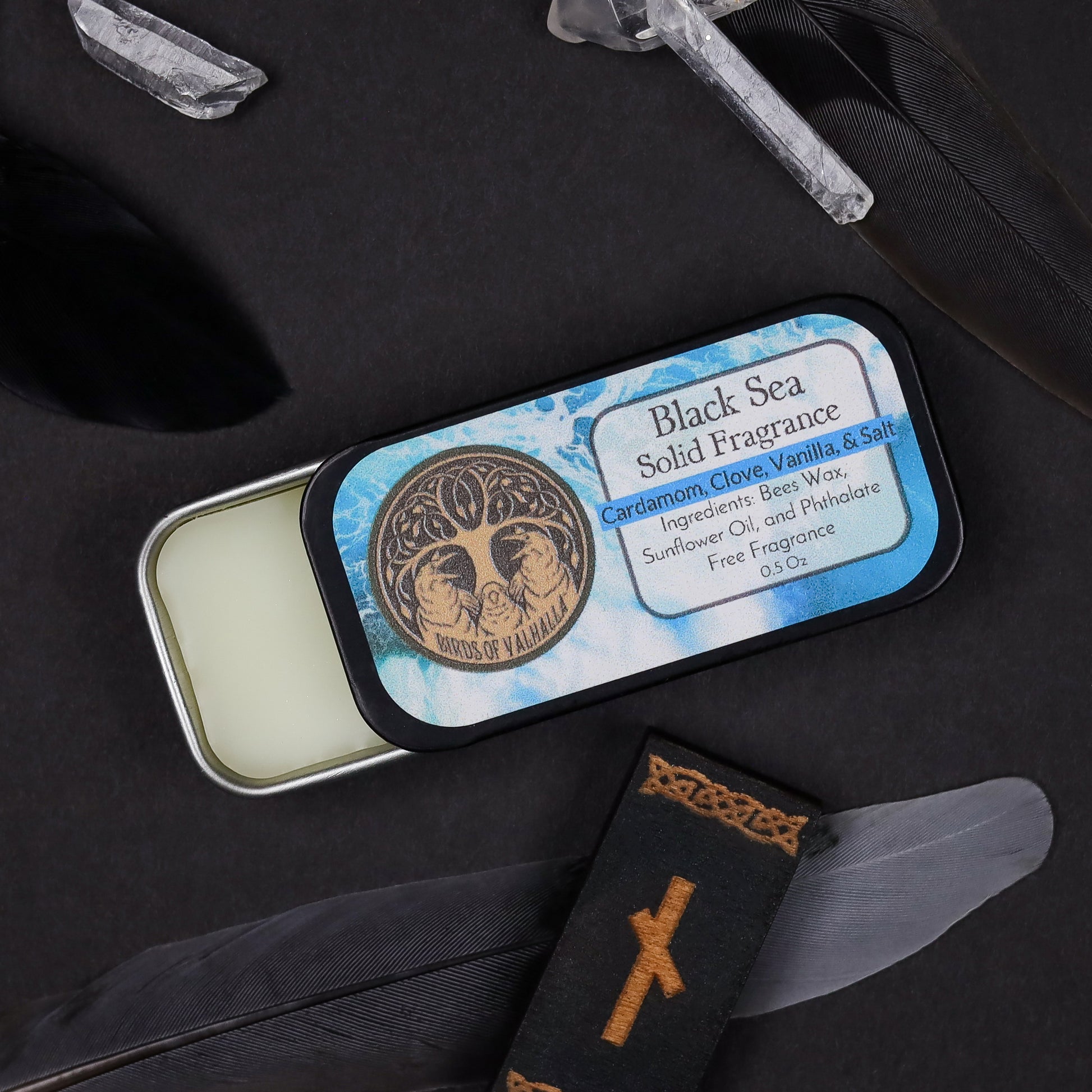 Solid Fragrance Cologne/Perfume Slider Tin, Birds of Valhalla, Body Product, Birds of Valhalla