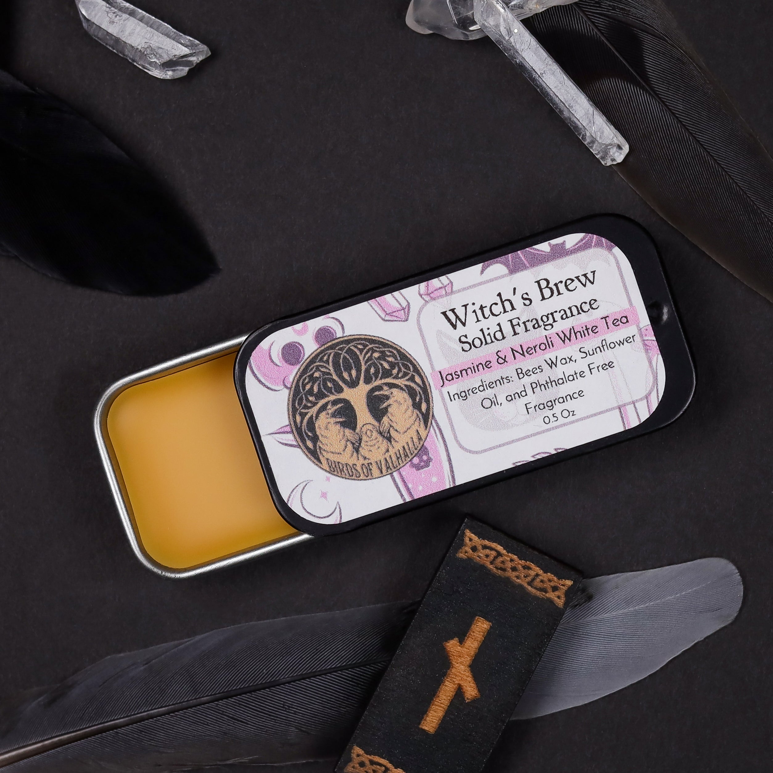 Signature Solid Fragrance Cologne/Perfume Slider Tin, Birds of Valhalla, Body Product, Birds of Valhalla