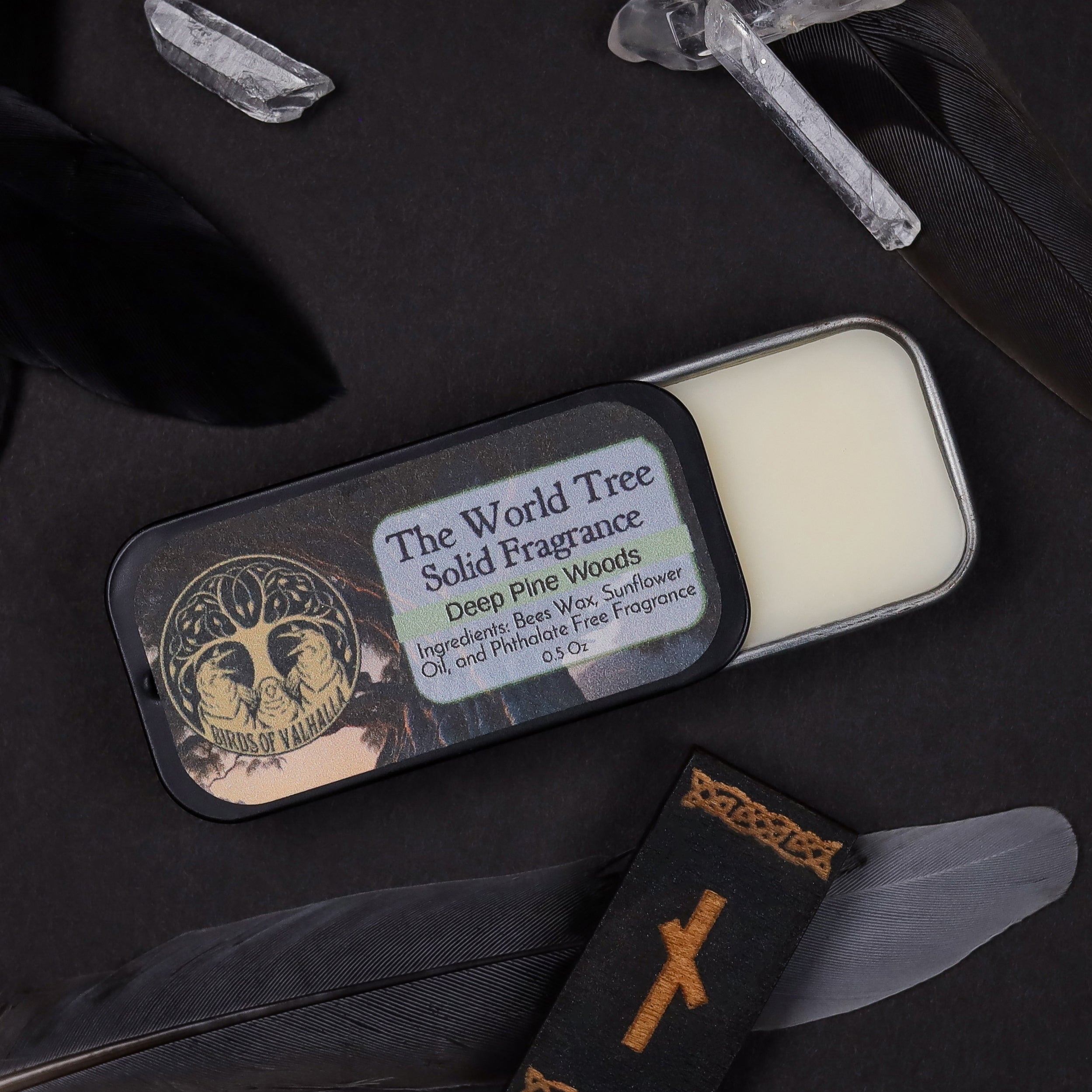 Signature Solid Fragrance Cologne/Perfume Slider Tin, Birds of Valhalla, Body Product, Birds of Valhalla