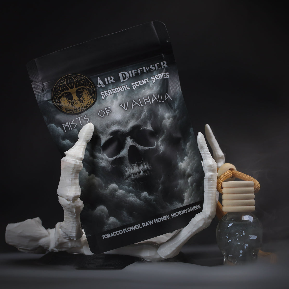 Limited & Seasonal Glass Skull Car Air Freshener Diffusers, Birds of Valhalla, Seasonal, Birds of Valhalla