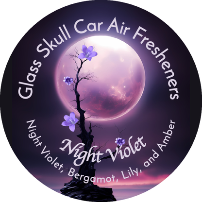 Half Year Glass Skull Car Air Freshener Diffusers, Birds of Valhalla, Vehicle Air Fresheners, Birds of Valhalla