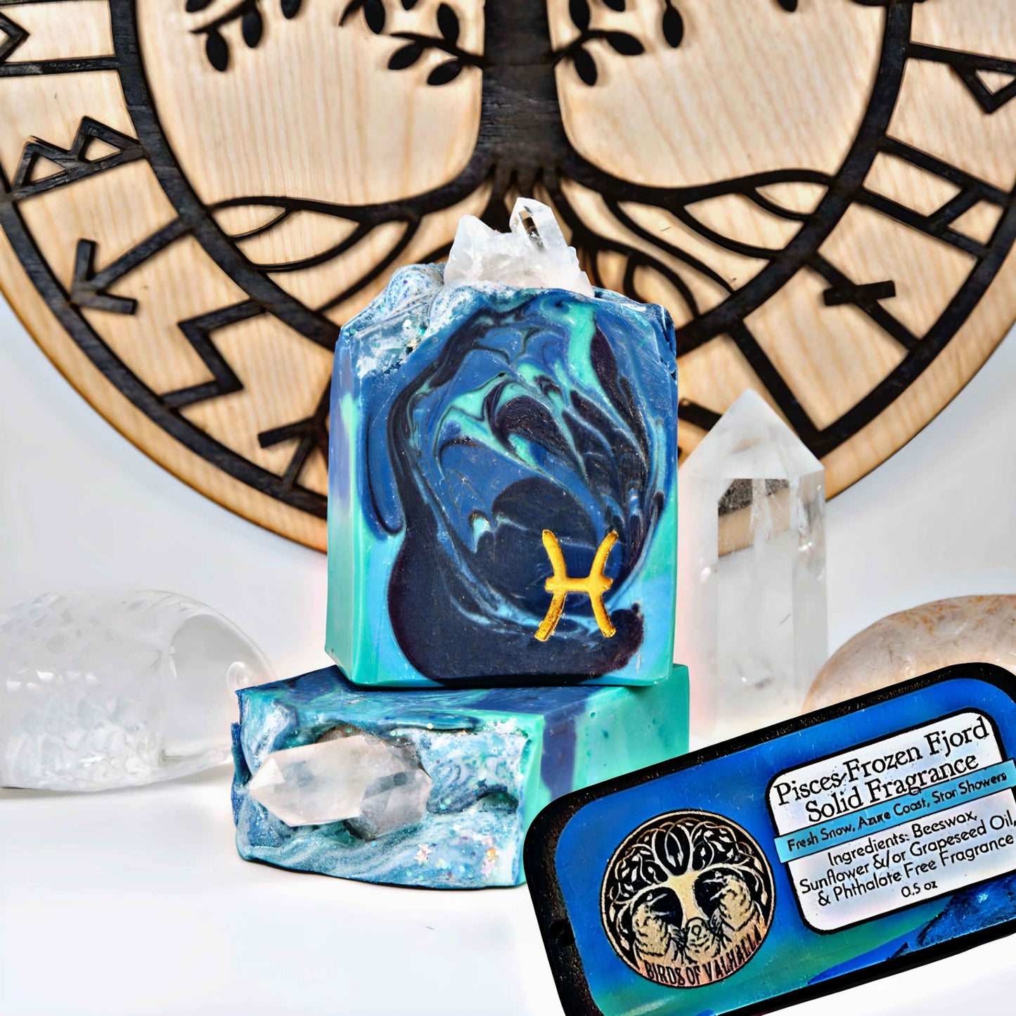 Pisces; Frozen Fjörd Soap + Solid Cologne Combo Set!, Birds of Valhalla, Astrology Soap, Birds of Valhalla
