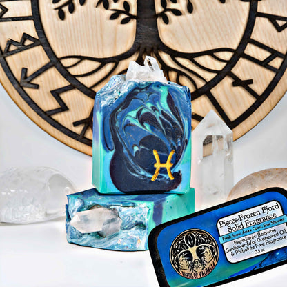 Pisces; Frozen Fjörd Soap + Solid Cologne Combo Set!, Birds of Valhalla, Astrology Soap, Birds of Valhalla