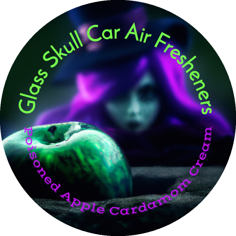 Half Year Glass Skull Car Air Freshener Diffusers, Birds of Valhalla, Vehicle Air Fresheners, Birds of Valhalla