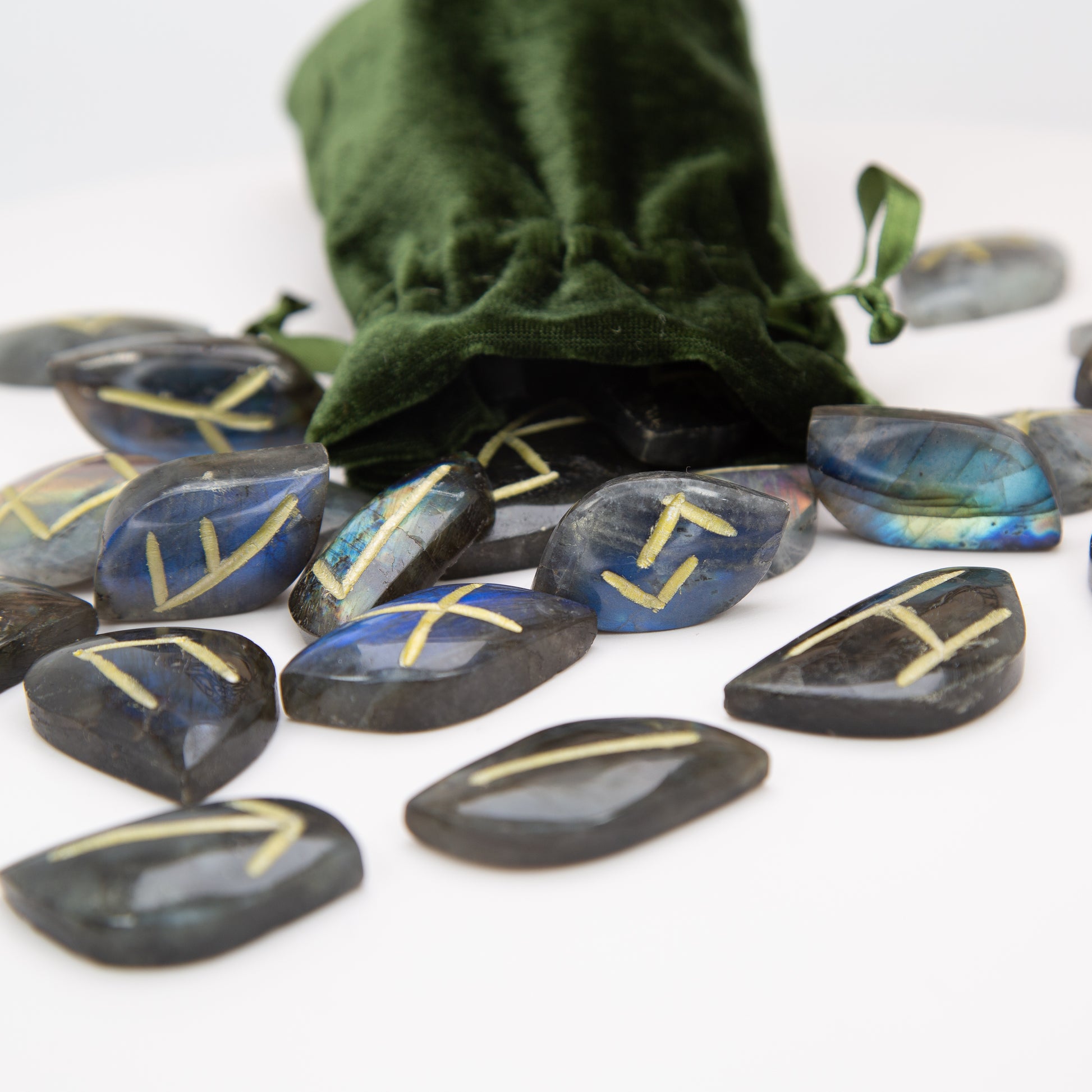 Premium Labradorite Runes, Birds of Valhalla, , Birds of Valhalla