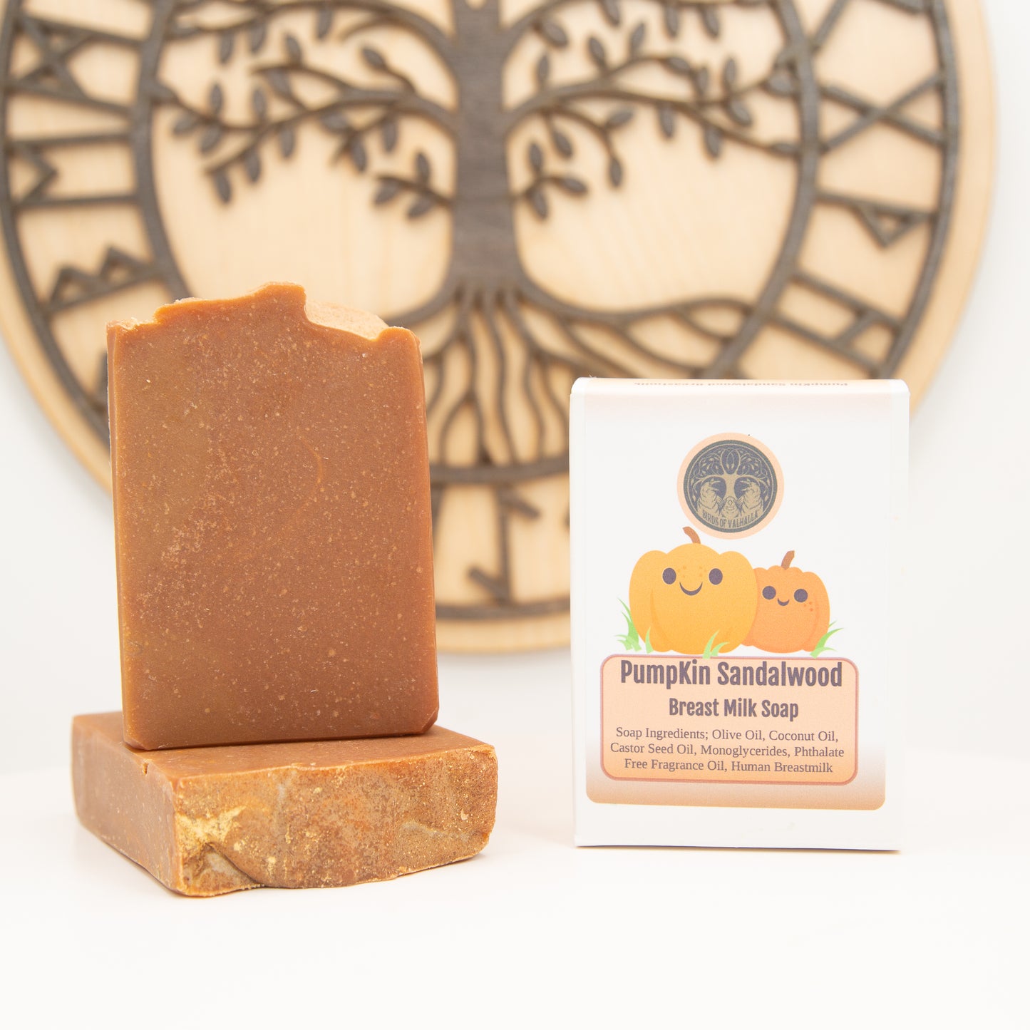 PumpKin Sandalwood Breastmilk Fall Soap, Birds of Valhalla, Breastmilk Soap, Birds of Valhalla