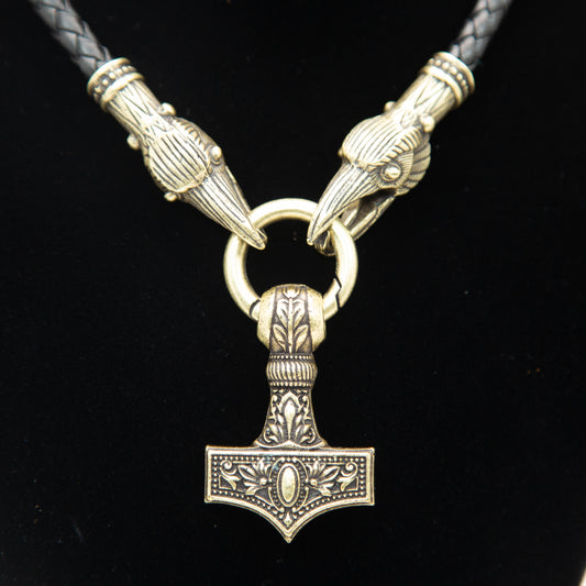 Heavy Duty Raven Mjolnirs (Thor’s Hammer) Necklace, Birds of Valhalla, Jewelry, Birds of Valhalla