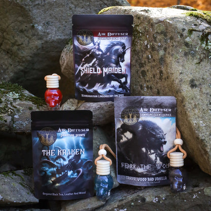 Glass Skull Car Air Freshener Diffusers, Birds of Valhalla, Vehicle Air Fresheners, Birds of Valhalla