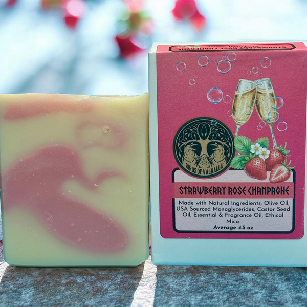 Strawberry Rosé - May Florals Collection, Birds of Valhalla, Bar Soap, Birds of Valhalla