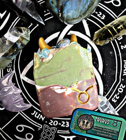Taurus- Green Goddess Garden Soap + Solid Cologne Combo Set!, Birds of Valhalla, Astrology Soap, Birds of Valhalla