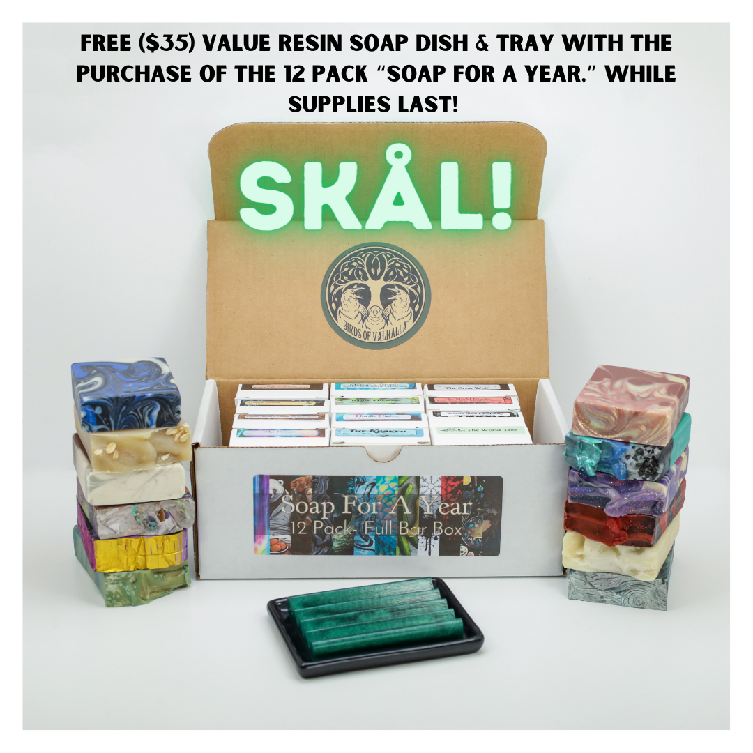 Soap For A Year - 8 or 12 Pack Full Bar Box, Birds of Valhalla, Variety Pack, Birds of Valhalla