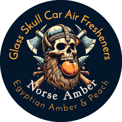 Half Year Glass Skull Car Air Freshener Diffusers, Birds of Valhalla, Vehicle Air Fresheners, Birds of Valhalla