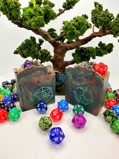 dnd soap with embedded d20 