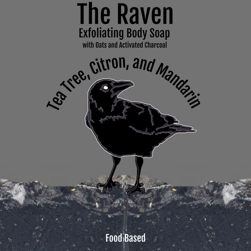 The Raven - Tea Tree, Citron, Mandarin, Activated Charcoal, & Oats Signature Soap, Birds of Valhalla, Signature Soap, Birds of Valhalla