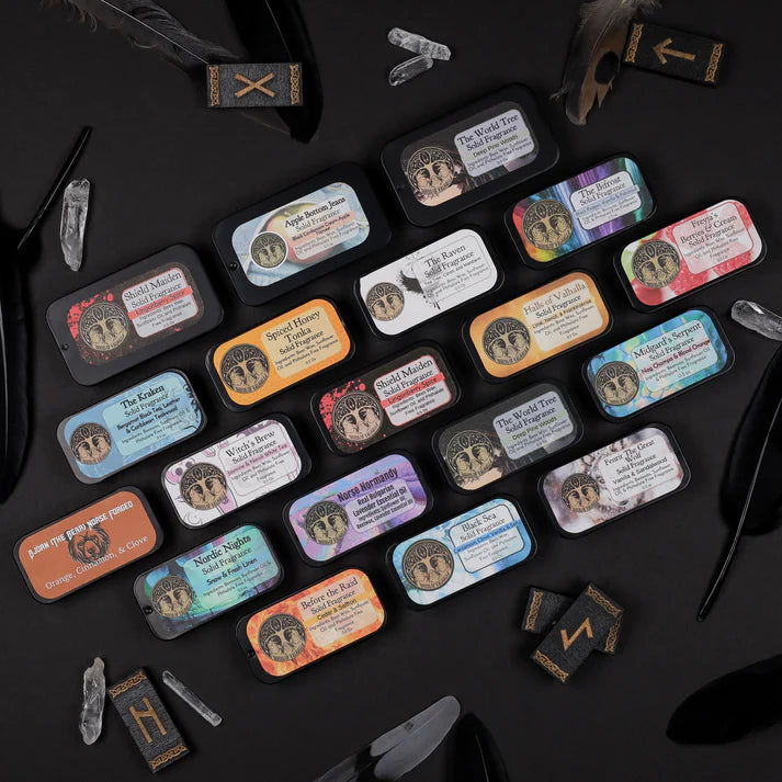 Limited Solid Fragrance Cologne/Perfume Slider Tin, Birds of Valhalla, Body Product, Birds of Valhalla