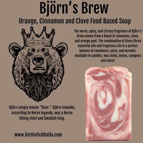 Björn’s Brew - Orange, Cinnamon Clove, & Turmeric, Birds of Valhalla, Signature Soap, Birds of Valhalla