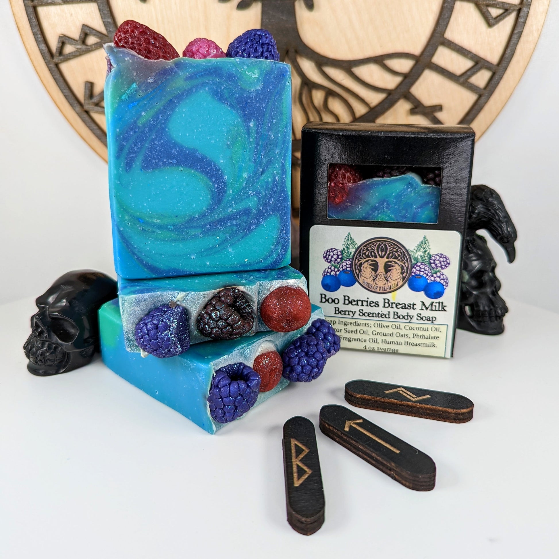 Boo-Berries Breastmilk Body Soap, Birds of Valhalla, Breastmilk Soap, Birds of Valhalla