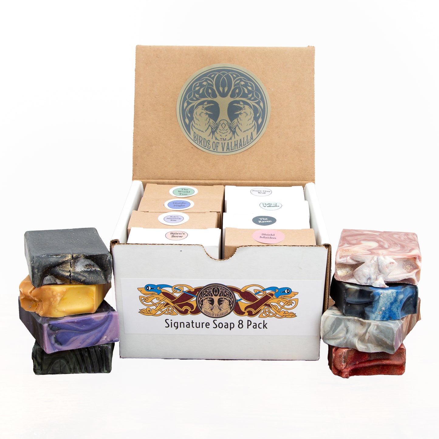 Soap For A Year - 8 or 12 Pack Full Bar Box, Birds of Valhalla, Variety Pack, Birds of Valhalla