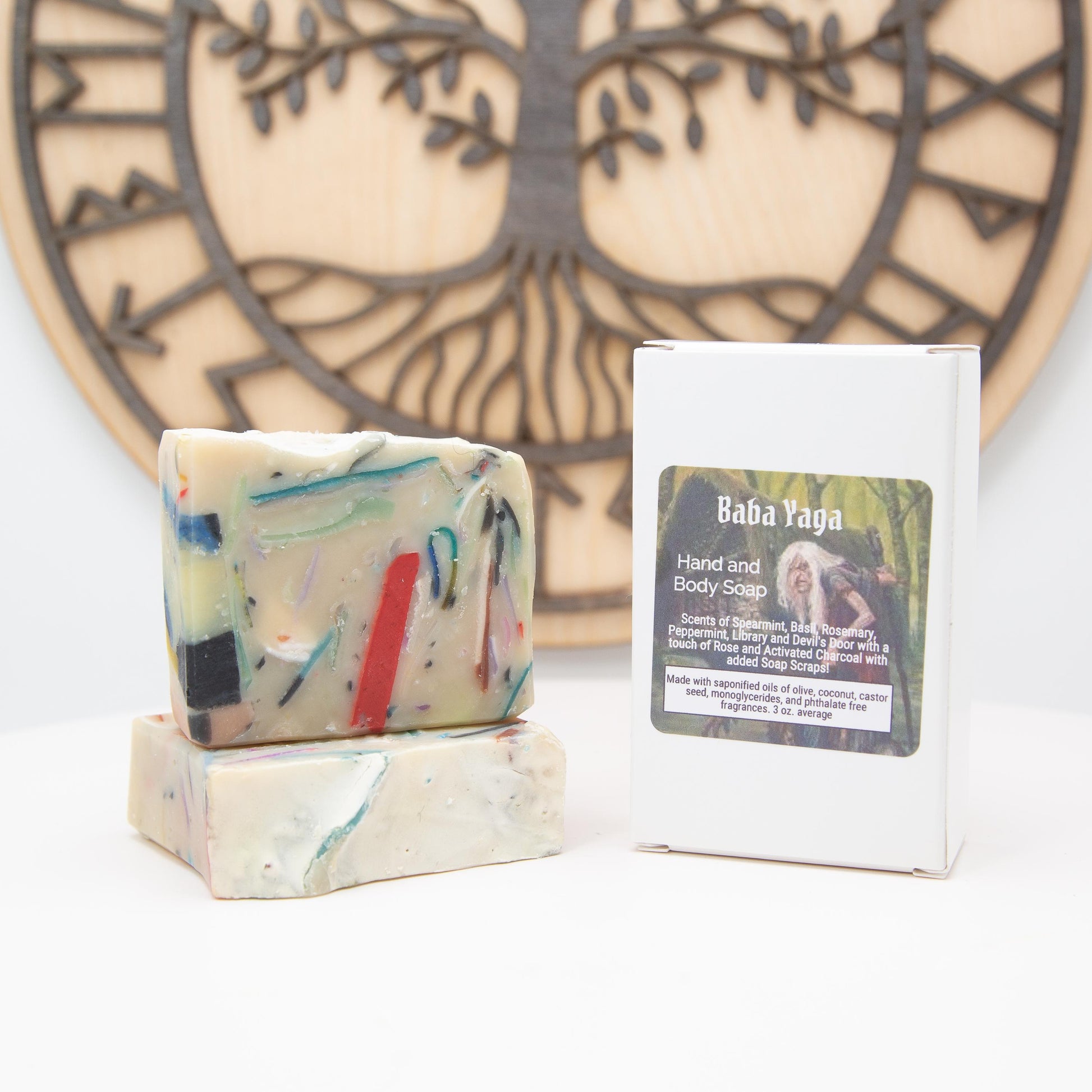 Baba Yaga - Spearmint, Basil, Rosemary, Peppermint, Old Books, Devil's Door (Patchouli, Black Pepper, and Vanilla), and Rose Soap, Birds of Valhalla, Limited, Birds of Valhalla