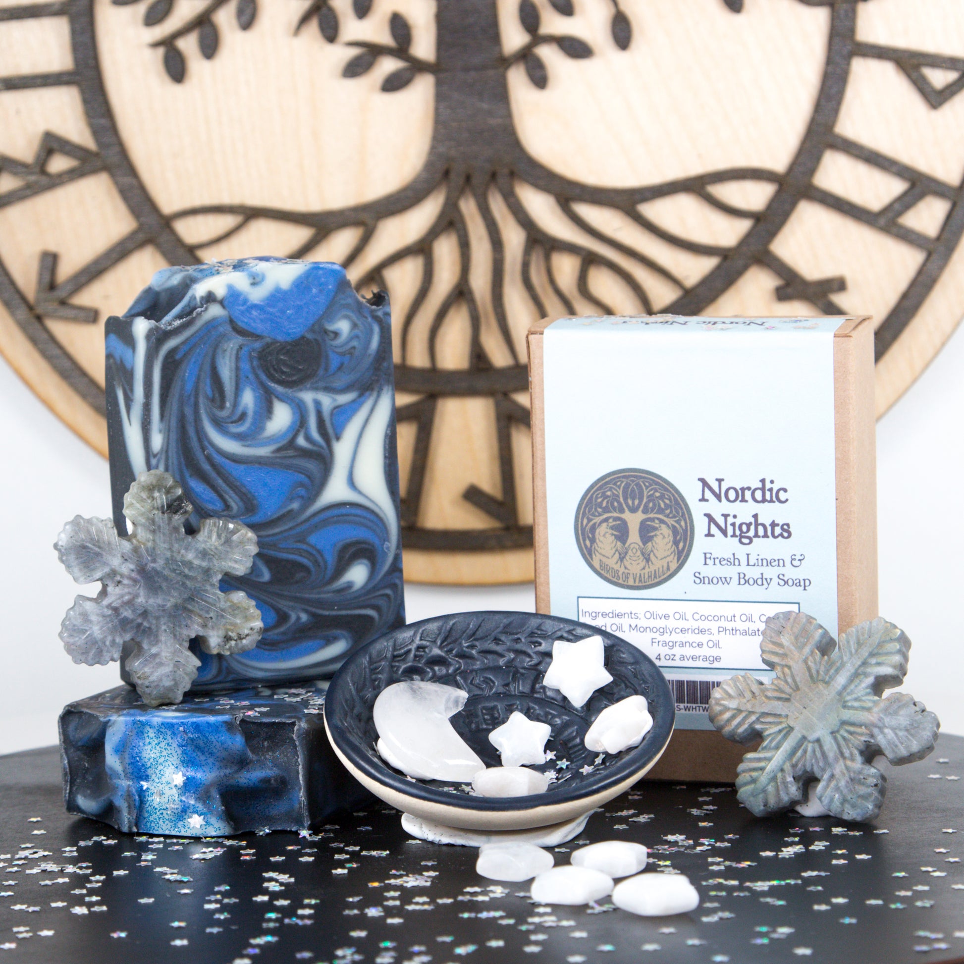Nordic Nights - Snow and Fresh Linen, Birds of Valhalla, Signature Soap, Birds of Valhalla