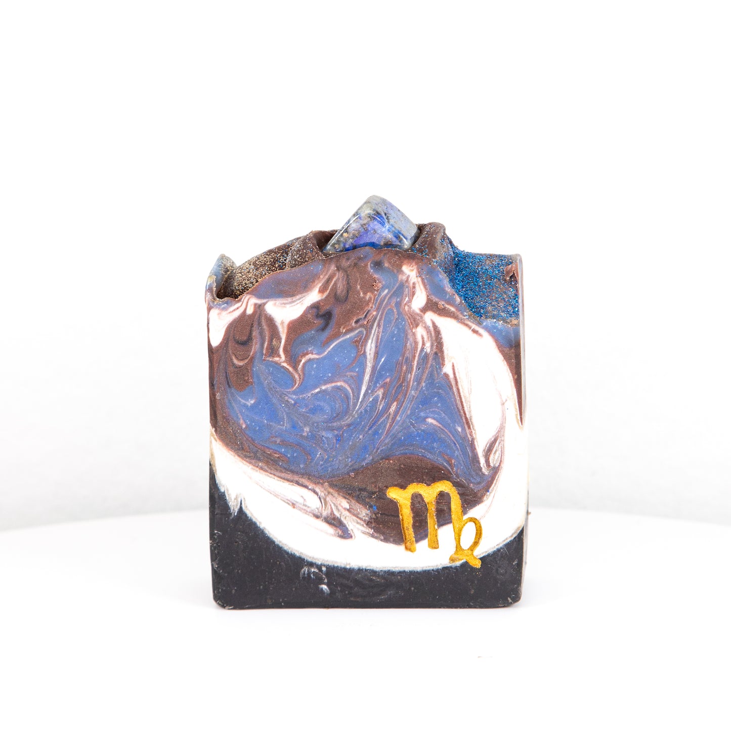 Virgo - Astrology Soap in Spiced Honey Tonka with a Lapis Lazuli Stone, Birds of Valhalla, Astrology Soap, Birds of Valhalla