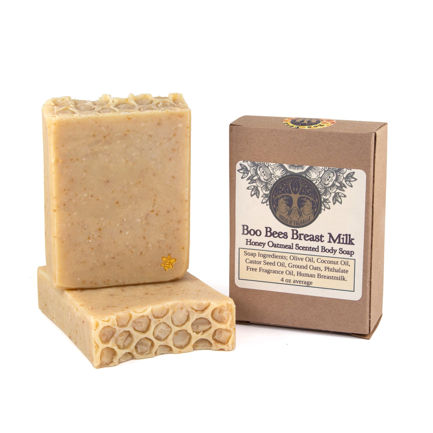 Boo-Bees Honey & Oatmeal Breastmilk Body Soap, Birds of Valhalla, Breastmilk Soap, Birds of Valhalla