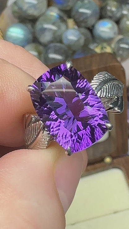Amethyst Stunner White Gold Ring