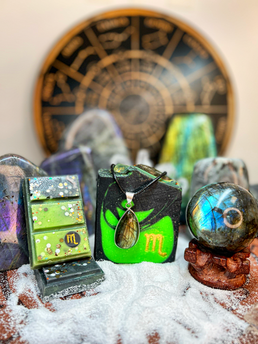 Scorpio Labradorite - Astrology Pendant, Birds of Valhalla, Astrology Pendant, Birds of Valhalla