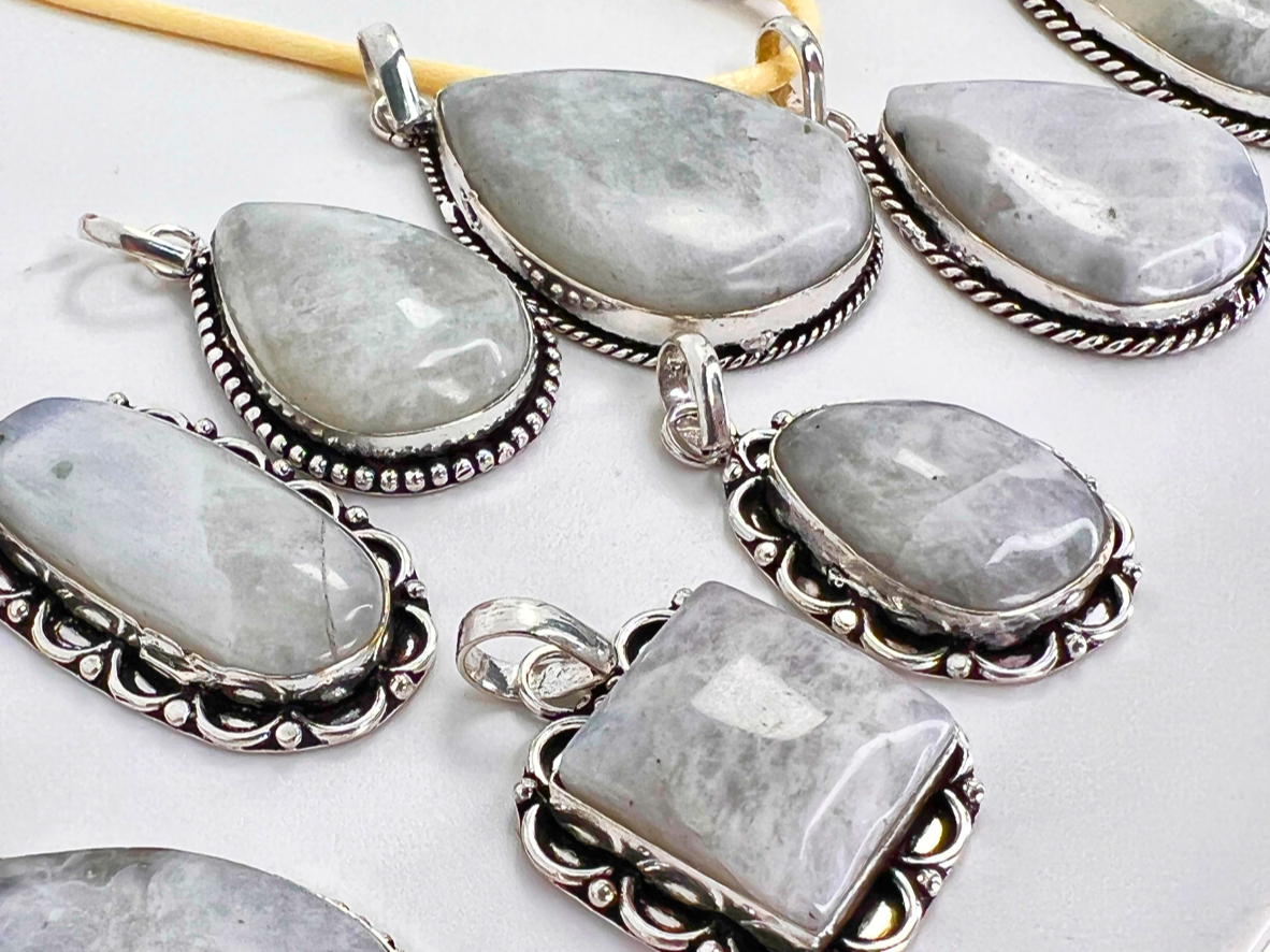 Gemini - Astrology Pendant Rainbow Moonstone, Birds of Valhalla, Astrology Pendant, Birds of Valhalla
