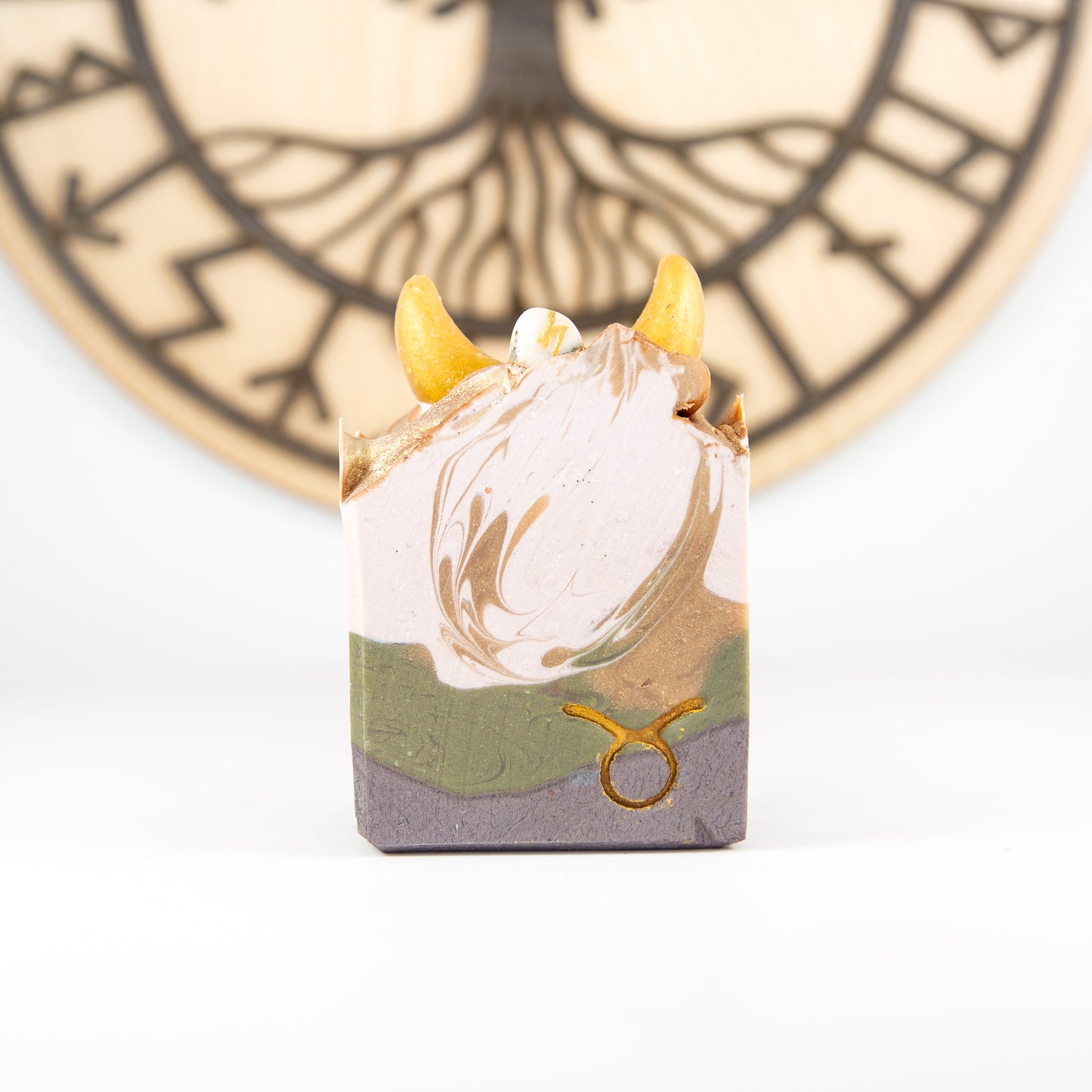 PRE ORDER : Taurus- Green Goddess Garden Soap with Rune embedded topping’s, Birds of Valhalla, Astrology Soap, Birds of Valhalla