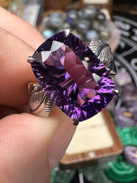 Amethyst Stunner White Gold Ring, Birds of Valhalla, Jewelry, Birds of Valhalla