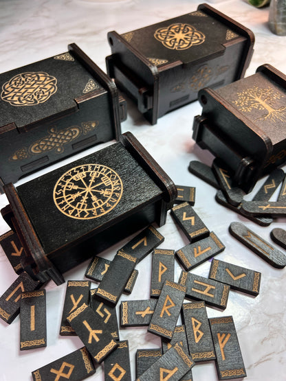 Wooden Rune Boxes, Birds of Valhalla, Runestones, Birds of Valhalla